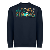 Navy she is strong Heavyweight Sweatshirt - HRA Design Shop