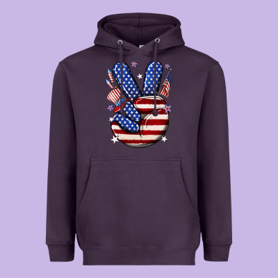Peace 4th July Heavyweight Hoodie Designed By Nancycooperartshop