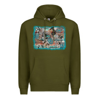 Army Green cross western background Premium Hoodie - AdoDesignShop