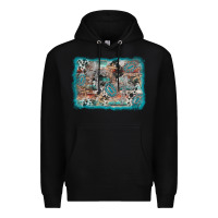 Black cross western background Premium Hoodie - AdoDesignShop