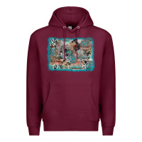 Burgundy cross western background Premium Hoodie - AdoDesignShop