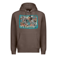 Coffee cross western background Premium Hoodie - AdoDesignShop