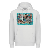 Dove Grey cross western background Premium Hoodie - AdoDesignShop