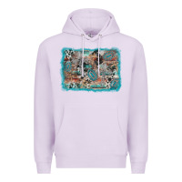 Lilac cross western background Premium Hoodie - AdoDesignShop