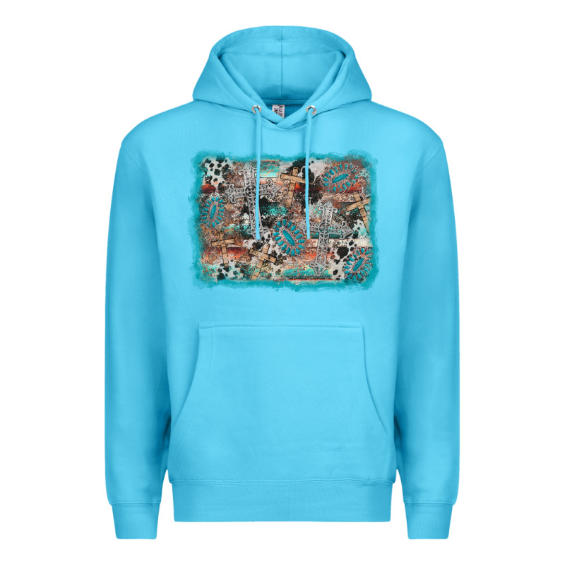 Cross Western Background Premium Hoodie by AdoDesignShop | Teevron