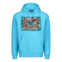 Ocean Blue cross western background Premium Hoodie - AdoDesignShop