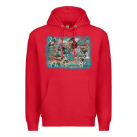Red cross western background Premium Hoodie - AdoDesignShop