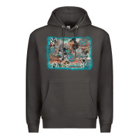 Smoke cross western background Premium Hoodie - AdoDesignShop