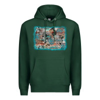 Sports Green cross western background Premium Hoodie - AdoDesignShop
