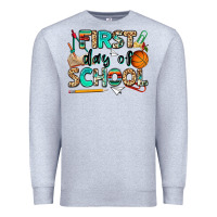 Heather Grey first day of school Premium Sweatshirt - NancyCooperArtShop