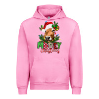 Fuchsia Pink Mooey Christmas Urban Hoodie - texasbilliewilder