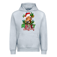 Heather Grey Mooey Christmas Urban Hoodie - texasbilliewilder