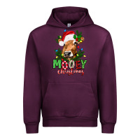 Mauve Wine Mooey Christmas Urban Hoodie - texasbilliewilder