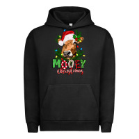 Pigment Black Mooey Christmas Urban Hoodie - texasbilliewilder