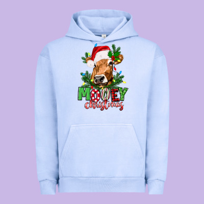 Mooey Christmas Urban Hoodie Designed By Texasbilliewilder