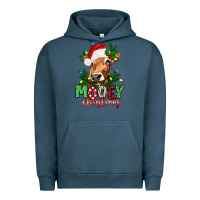 Pigment Midnight Navy Mooey Christmas Urban Hoodie - texasbilliewilder