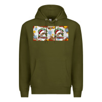 Army Green When You're Dead Inside But It's Christmas Hippie Skeleton Santa Premium Hoodie - Artiststas