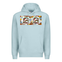 Blue Mist When You're Dead Inside But It's Christmas Hippie Skeleton Santa Premium Hoodie - Artiststas