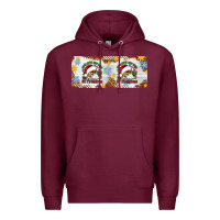 Burgundy When You're Dead Inside But It's Christmas Hippie Skeleton Santa Premium Hoodie - Artiststas