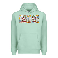 Seafoam When You're Dead Inside But It's Christmas Hippie Skeleton Santa Premium Hoodie - Artiststas