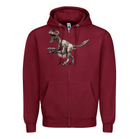 Burgundy Deinonychus Zipper Hoodie - LillyAllenDesigns