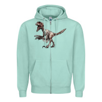Seafoam Deinonychus Zipper Hoodie - LillyAllenDesigns