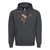 Smoke Deinonychus Zipper Hoodie - LillyAllenDesigns