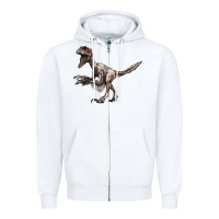 White Deinonychus Zipper Hoodie - LillyAllenDesigns