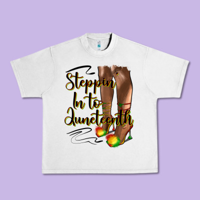 Steppin' In To Juneteenth Heels Urban Heavy Tee Designed By Hra Design Shop