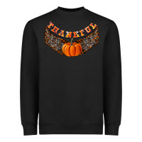Black Thankful Heavyweight Sweatshirt - CowhideDigitalArt
