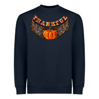 Navy Thankful Heavyweight Sweatshirt - CowhideDigitalArt