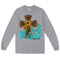 Heather Grey he has risen Long Sleeve Tee - JahusDesignShop