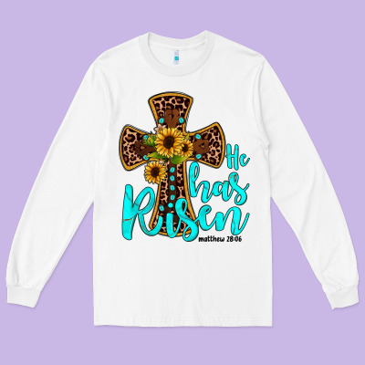He Has Risen Long Sleeve Tee Designed By Jahusdesignshop