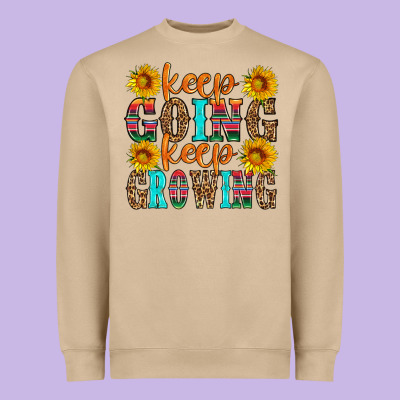 Keep Going Keep Growing Heavyweight Sweatshirt Designed By Hra Design Shop