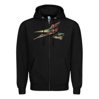 Black Pteranodon Face Zipper Hoodie - LillyAllenDesigns