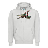 Dove Grey Pteranodon Face Zipper Hoodie - LillyAllenDesigns
