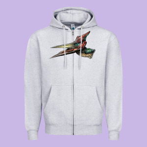 Pteranodon Face Zipper Hoodie Designed By Lillyallendesigns