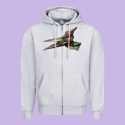 Pteranodon Face Zipper Hoodie Designed By Lillyallendesigns