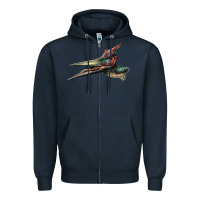 Navy Pteranodon Face Zipper Hoodie - LillyAllenDesigns