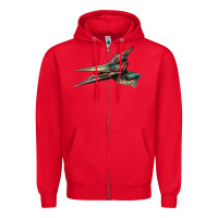 Red Pteranodon Face Zipper Hoodie - LillyAllenDesigns