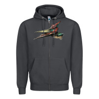 Smoke Pteranodon Face Zipper Hoodie - LillyAllenDesigns