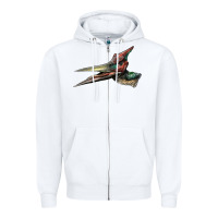 White Pteranodon Face Zipper Hoodie - LillyAllenDesigns