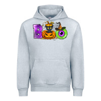 Heather Grey Boo Halloween Urban Hoodie - NancyCooperArtShop
