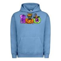 Pigment Pebble Blue Boo Halloween Urban Hoodie - NancyCooperArtShop