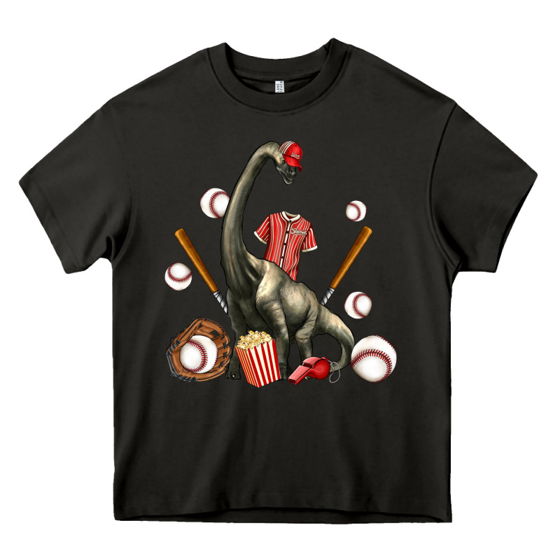 Brachiosaurus With Baseball Heavy Core Tee by Artiststas | Teevron