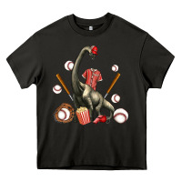 Asphalt brachiosaurus with baseball Heavy Core Tee - Artiststas