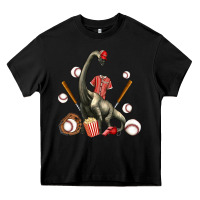 Black brachiosaurus with baseball Heavy Core Tee - Artiststas