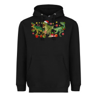 Black christmas dinosaurs Heavyweight Hoodie - MaliasSmallBusiness