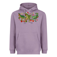 Lavender christmas dinosaurs Heavyweight Hoodie - MaliasSmallBusiness