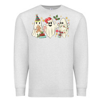 Oatmeal Heather Christmas ghosts Premium Sweatshirt - MaliasSmallBusiness
